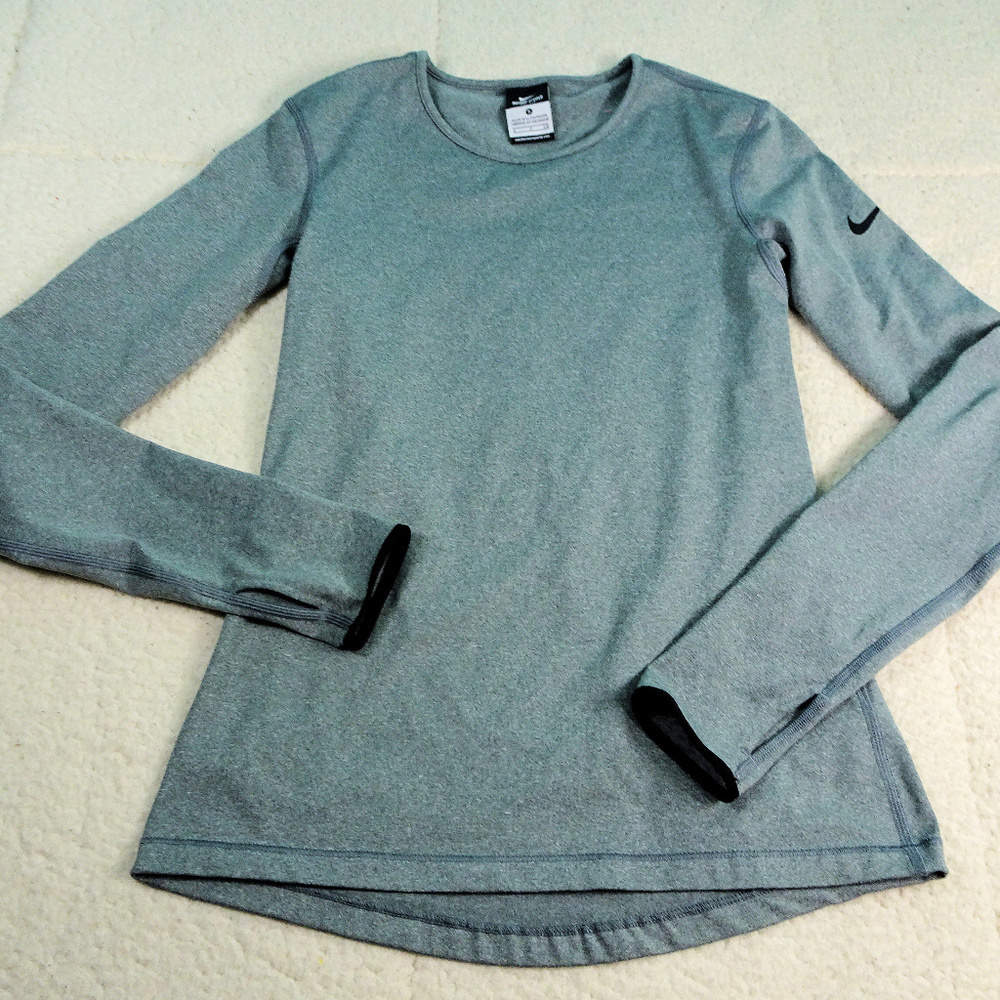 Nike Pro Dri-Fit Gray L/S Athletic Shirt Small